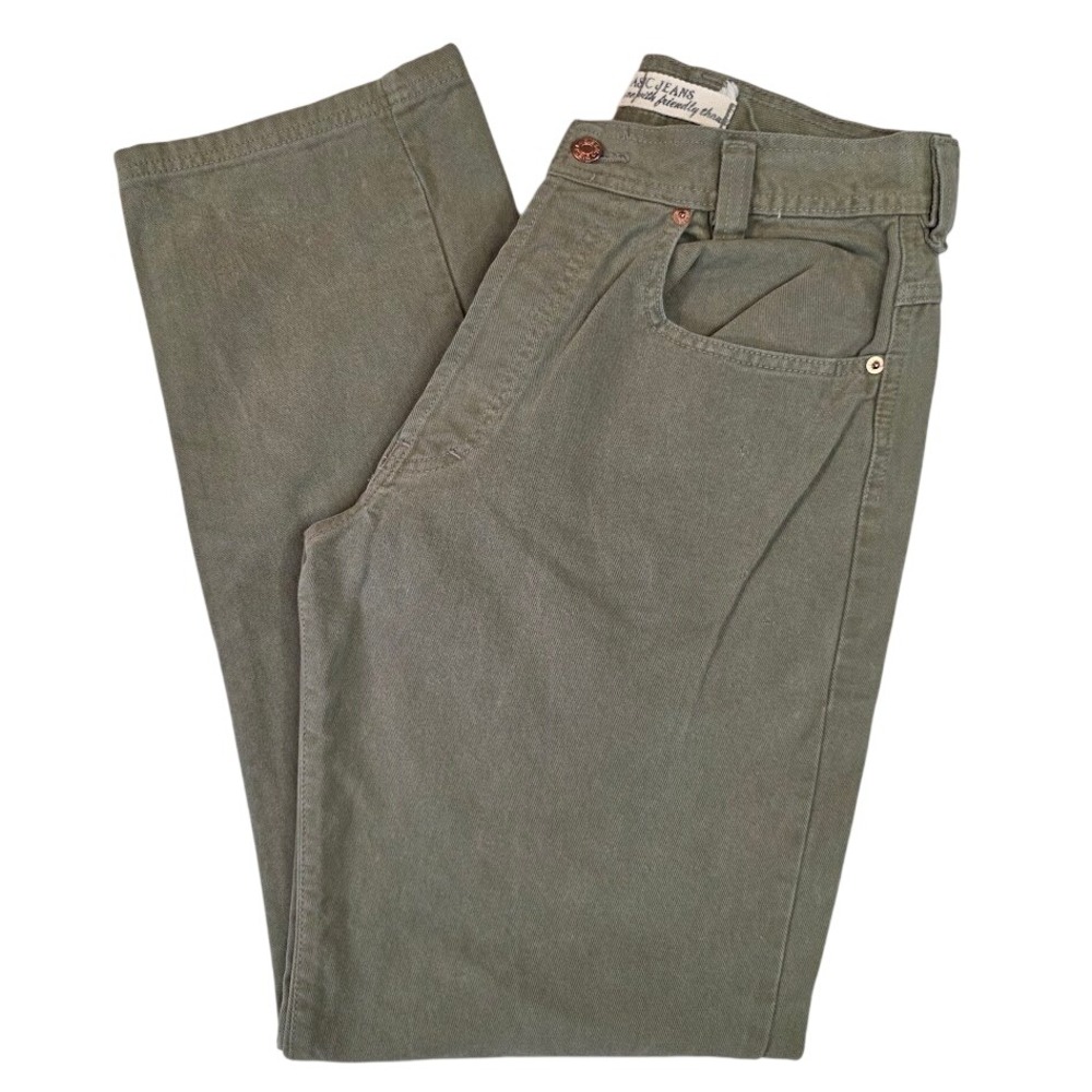Vintage Diesel Men's 31 (29 waist) Saddler Jeans Olive Green Straight Button Fly